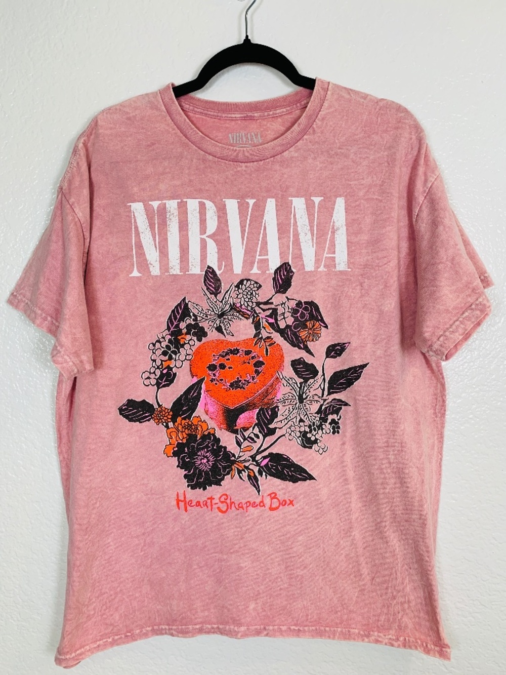 Nirvana Graphic Band Tee XL Heart Shaped Box Pink Unisex Short Sleeve KurtCobain
